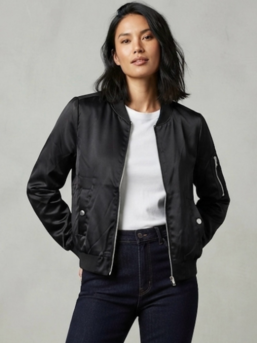 U2B NWT Stylish Black Bomber Jacket Size S
